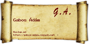 Gabos Ádám névjegykártya